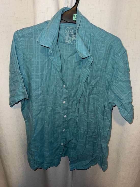 Tasso Elba Other - Tasso Elba Teal Short-Sleeve Button-Down Shirt